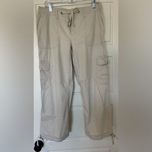 Liz‎ Claiborne vintage cargo cropped pants Khaki Size 8 Cotton